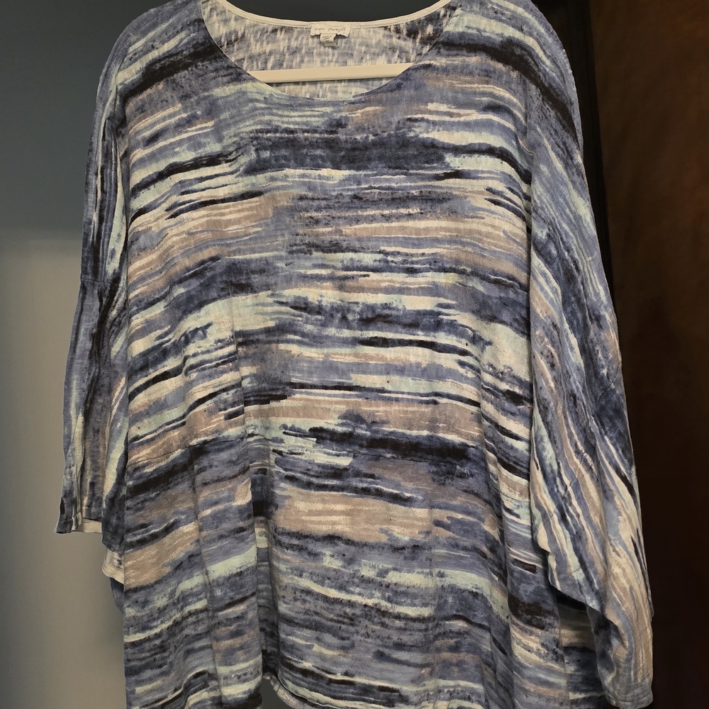 J. Jill Elegant Blue and Gray Women's Tunic 4X